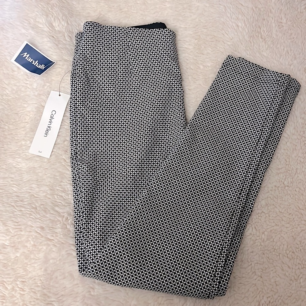 Calvin Klein, Women’s Pants, Black and White Stretch Pants, Business Casual